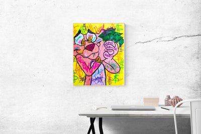 Having A Good Day Pink Panther Wall Canvas Art