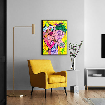 Having A Good Day Pink Panther Wall Canvas Art